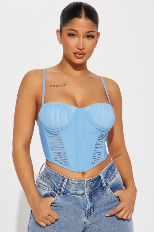 Carmen Bandage Corset Top - Blue sold by Fashion Nova