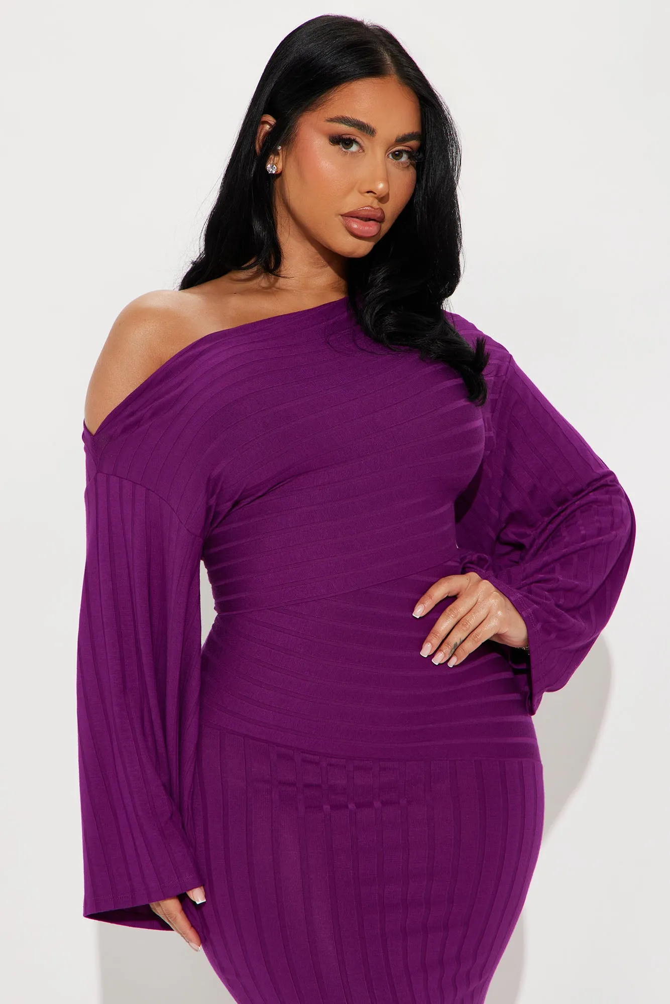 Ronnie Ribbed Maxi Dress - Plum sold by Fashion Nova product image thumbnail 2