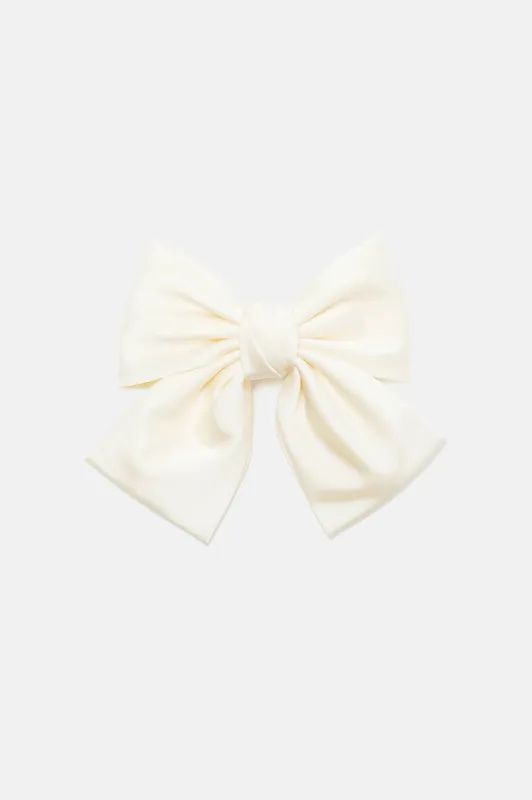 Top Knotch Elegance Hair Bow - Ivory sold by Fashion Nova