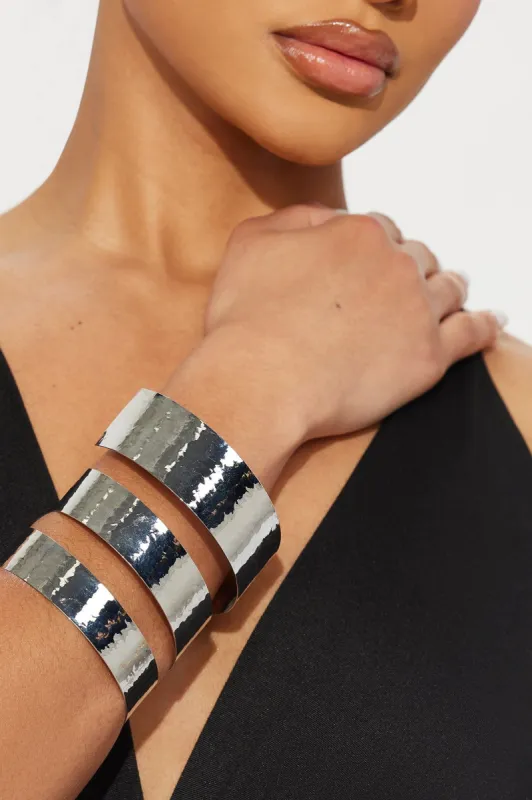 Mixed Vibes Cuff  - Silver sold by Fashion Nova