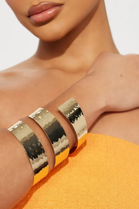 Mixed Vibes Cuff  - Gold sold by Fashion Nova