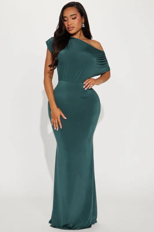 Gracing Presence Maxi Dress - Hunter sold by Fashion Nova