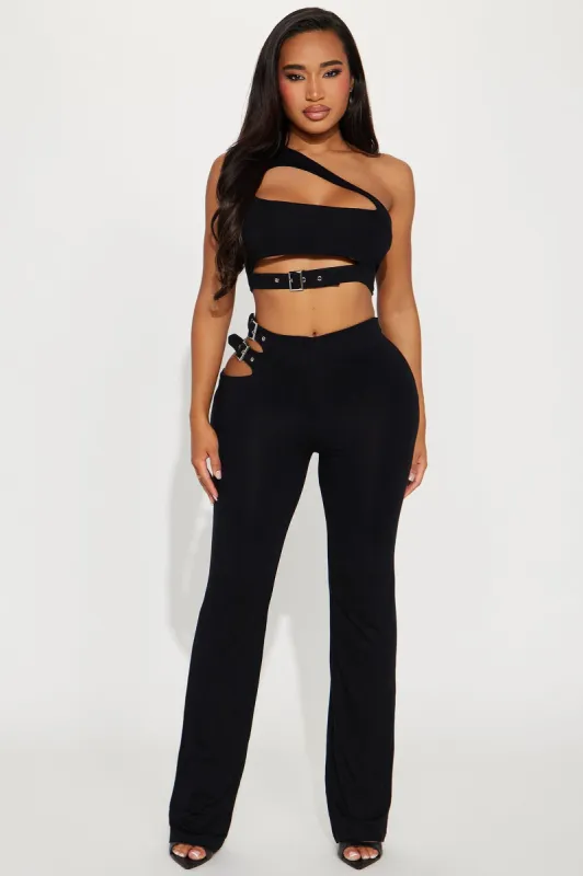 Maddie Flare Pant Set - Black sold by Fashion Nova