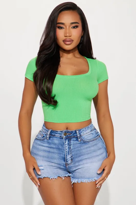 Ella Scoop Neck Tee - Green sold by Fashion Nova