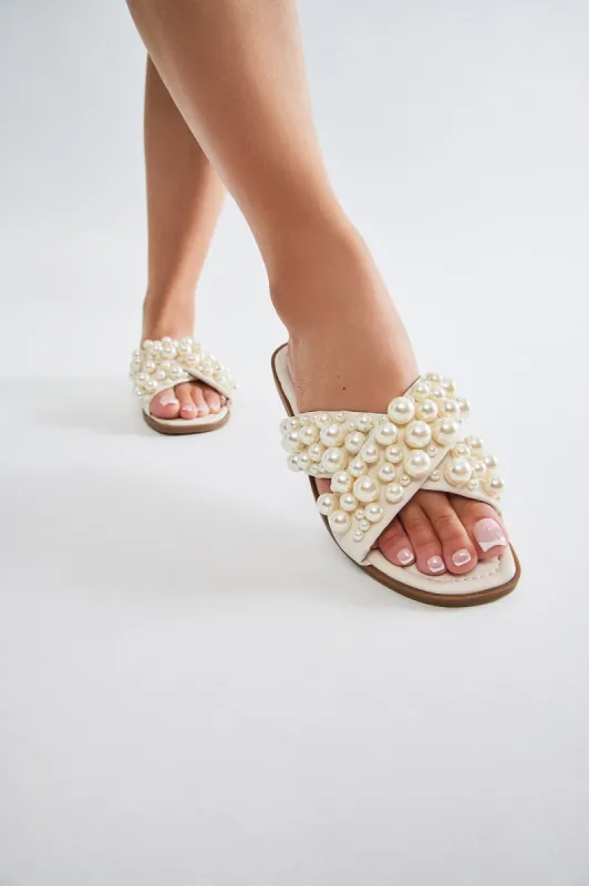Knowing The Way Flat Sandals - Ivory sold by Fashion Nova