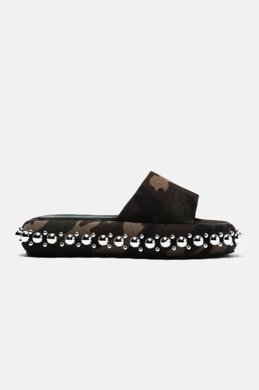 That's All I Got Studded Slides - Camouflage sold by Fashion Nova