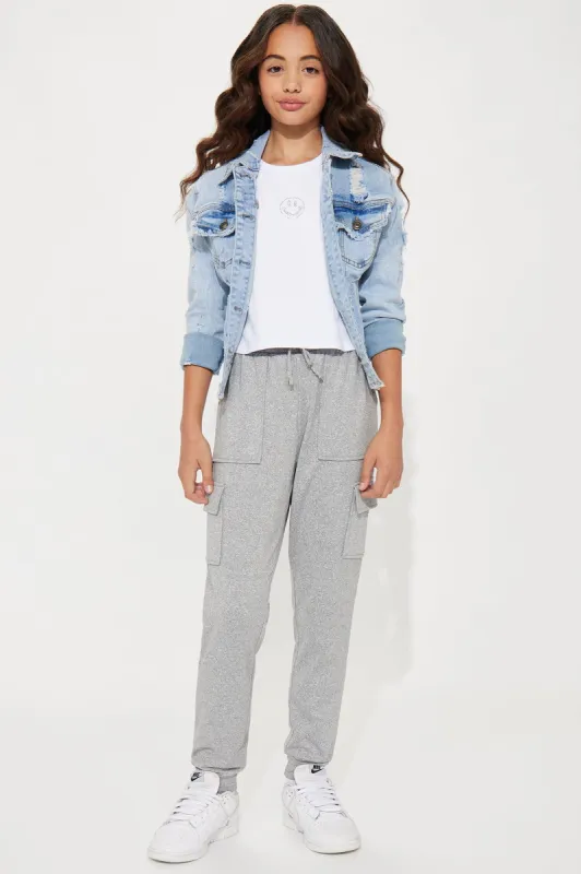 Mini Knit Cargo Joggers - Grey sold by Fashion Nova
