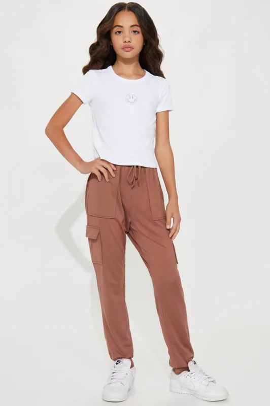 Mini Knit Cargo Joggers - Brown sold by Fashion Nova