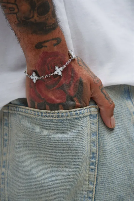 Crossed Off Bracelet - Silver sold by Fashion Nova