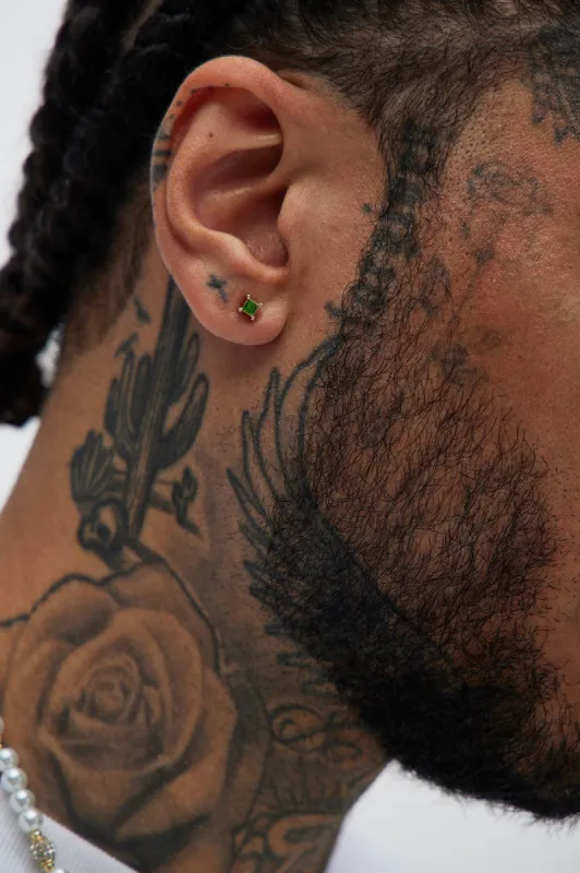 Treasured Emerald Stud Earing Set - Gold sold by Fashion Nova