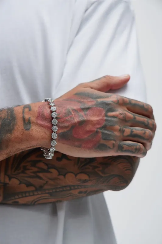 Teo Iced Cluster Bracelet - Silver sold by Fashion Nova