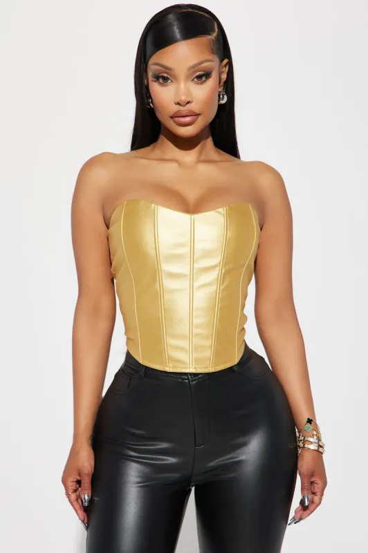 Keep On Lookin Corset - Gold sold by Fashion Nova