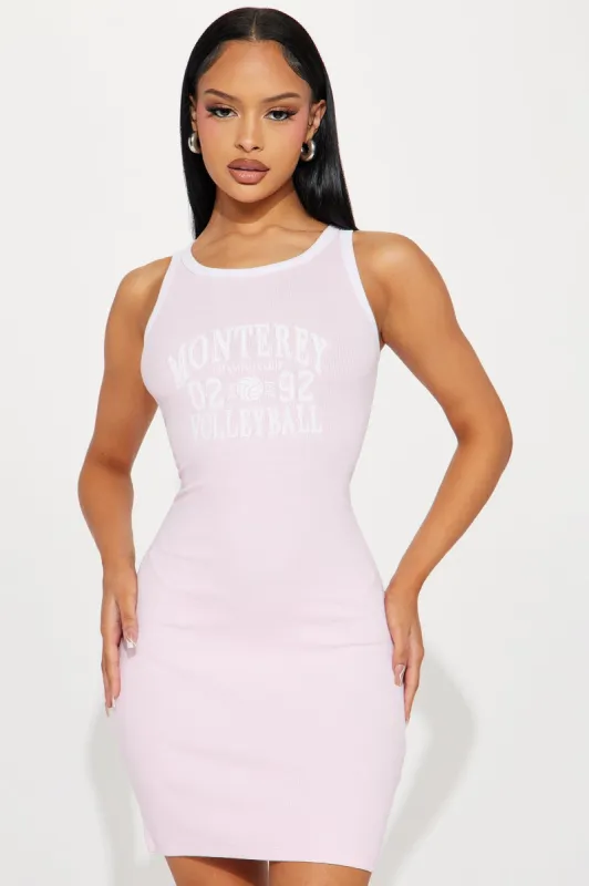 Never Miss Mini Dress - Pink/combo sold by Fashion Nova