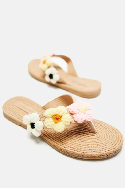 Flower Fields Flip Flops - Multi Color sold by Fashion Nova