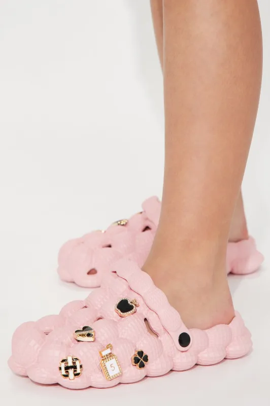 Mini Let's Chill With Charms Slides - Pink sold by Fashion Nova