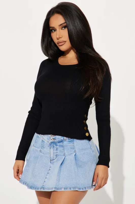 You Changed Me Sweater - Black made by Fashion Nova