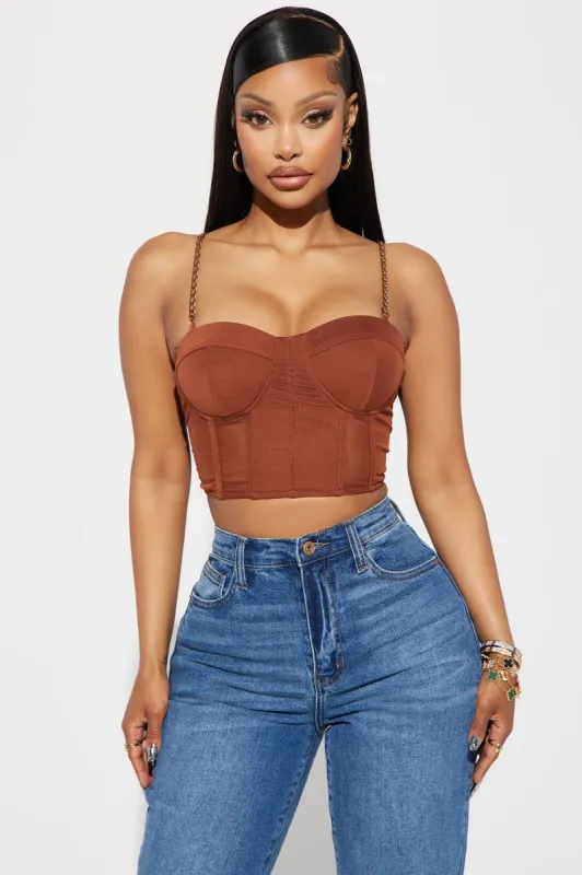 Ashlynn Corset Top - Cognac sold by Fashion Nova