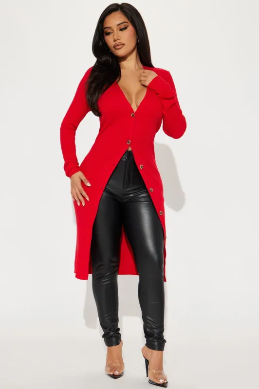 Rissa Cardigan Sweater - Red sold by Fashion Nova