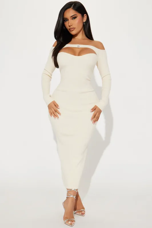 Aspen Sweater Maxi Dress - Cream sold by Fashion Nova