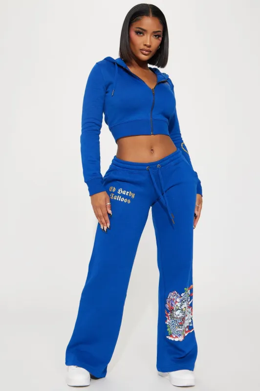 Tiger Lotus Ed Hardy Pant - CobaltBlue sold by Fashion Nova