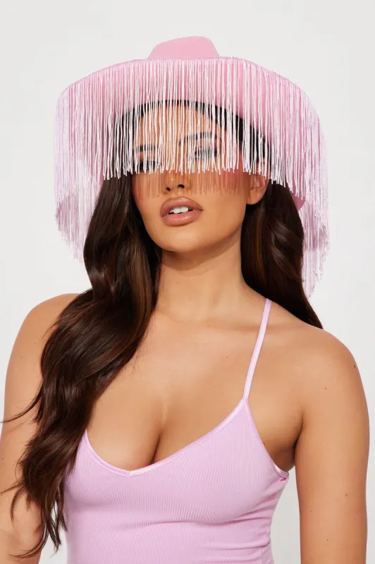 Fringe Babe Cowboy Hat - Pink sold by Fashion Nova