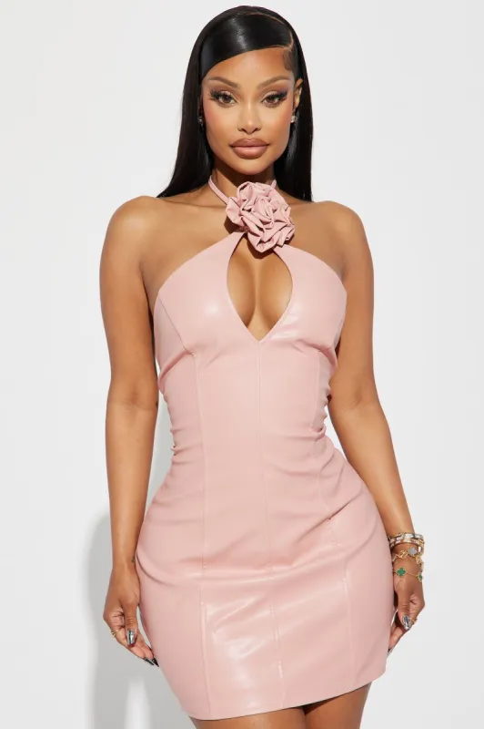 Lucy Faux Leather Mini Dress - Pink sold by Fashion Nova