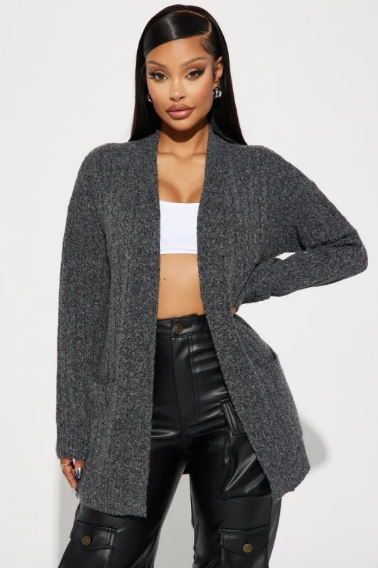 Panorama Cardigan - Charcoal sold by Fashion Nova