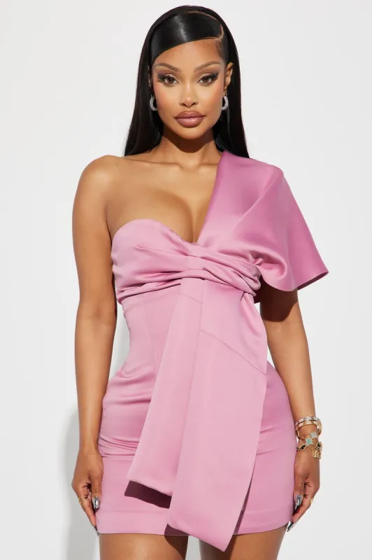 Rome Nights Wrap Mini Dress - Mauve sold by Fashion Nova