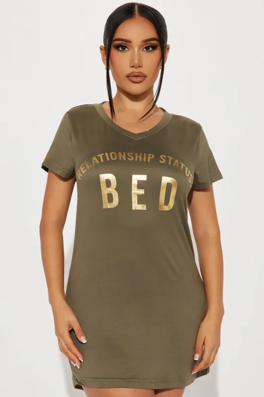 Sleepy Status PJ Sleep Shirt - Olive made by Fashion Nova