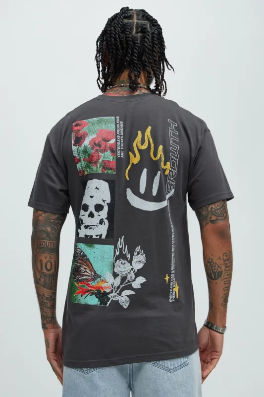 Growth Is No Option Short Sleeve Tee - Charcoal sold by Fashion Nova