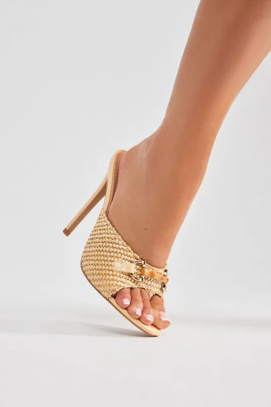 Time For A Vacay Mules - Beige sold by Fashion Nova