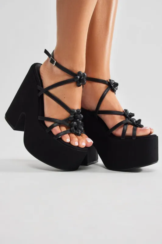 Girls Trip Platform Heels - Black sold by Fashion Nova