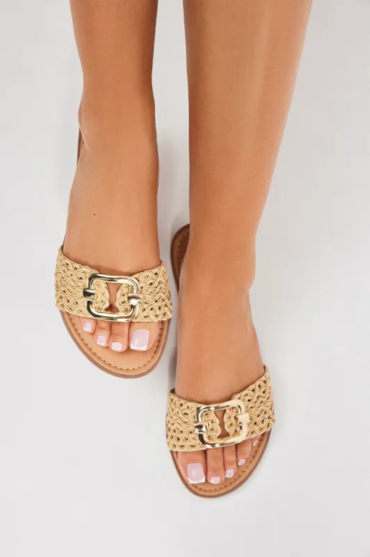 Shiloh Flat Sandals - Ivory sold by Fashion Nova