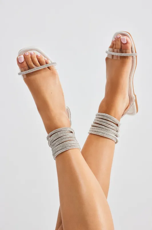 Camila Wrap Up Sandals - White sold by Fashion Nova
