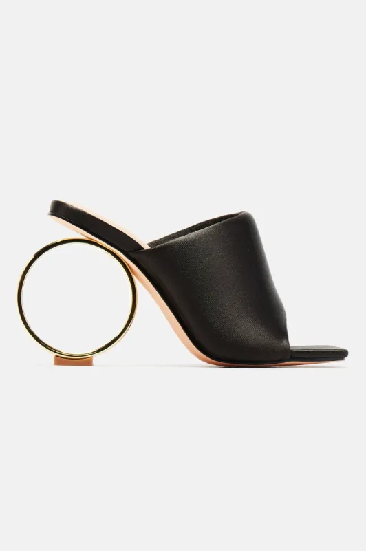 Feelin' Popular Heeled Sandals - Black sold by Fashion Nova