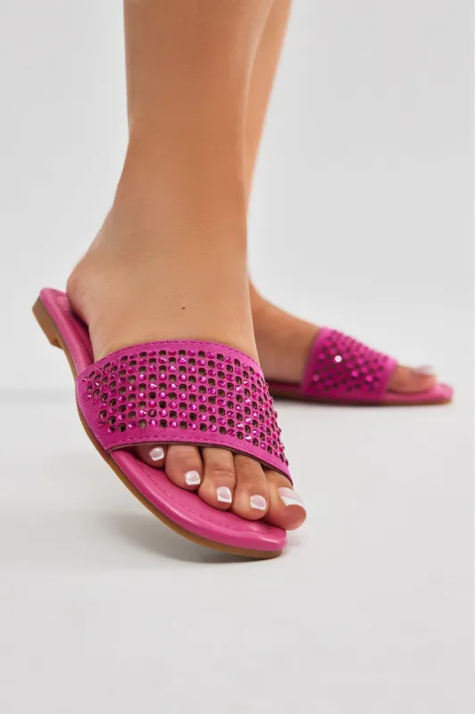 Always Talking Flat Sandals - Pink sold by Fashion Nova