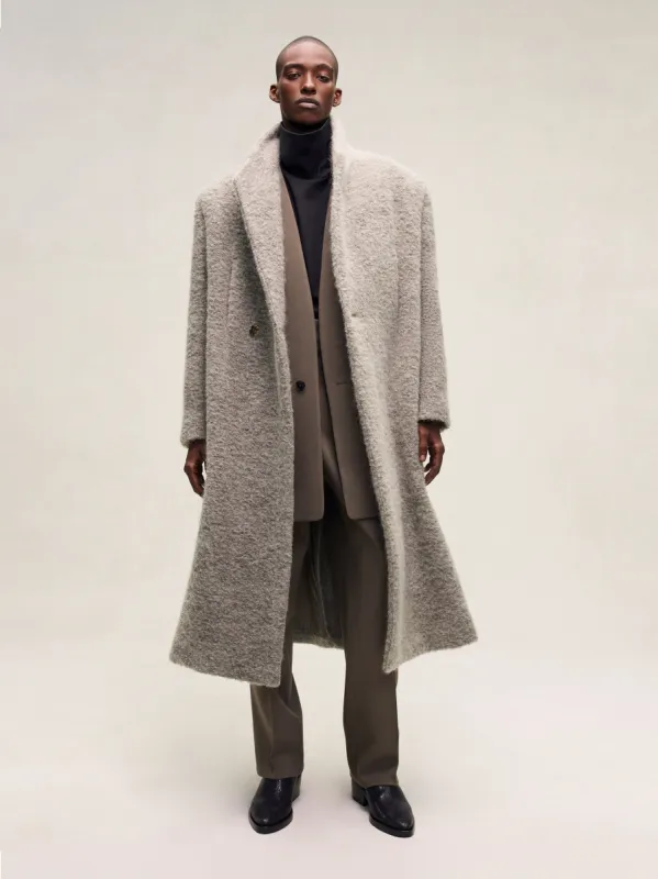 Wool Boucle Stand Collar Overcoat sold by Fear of God