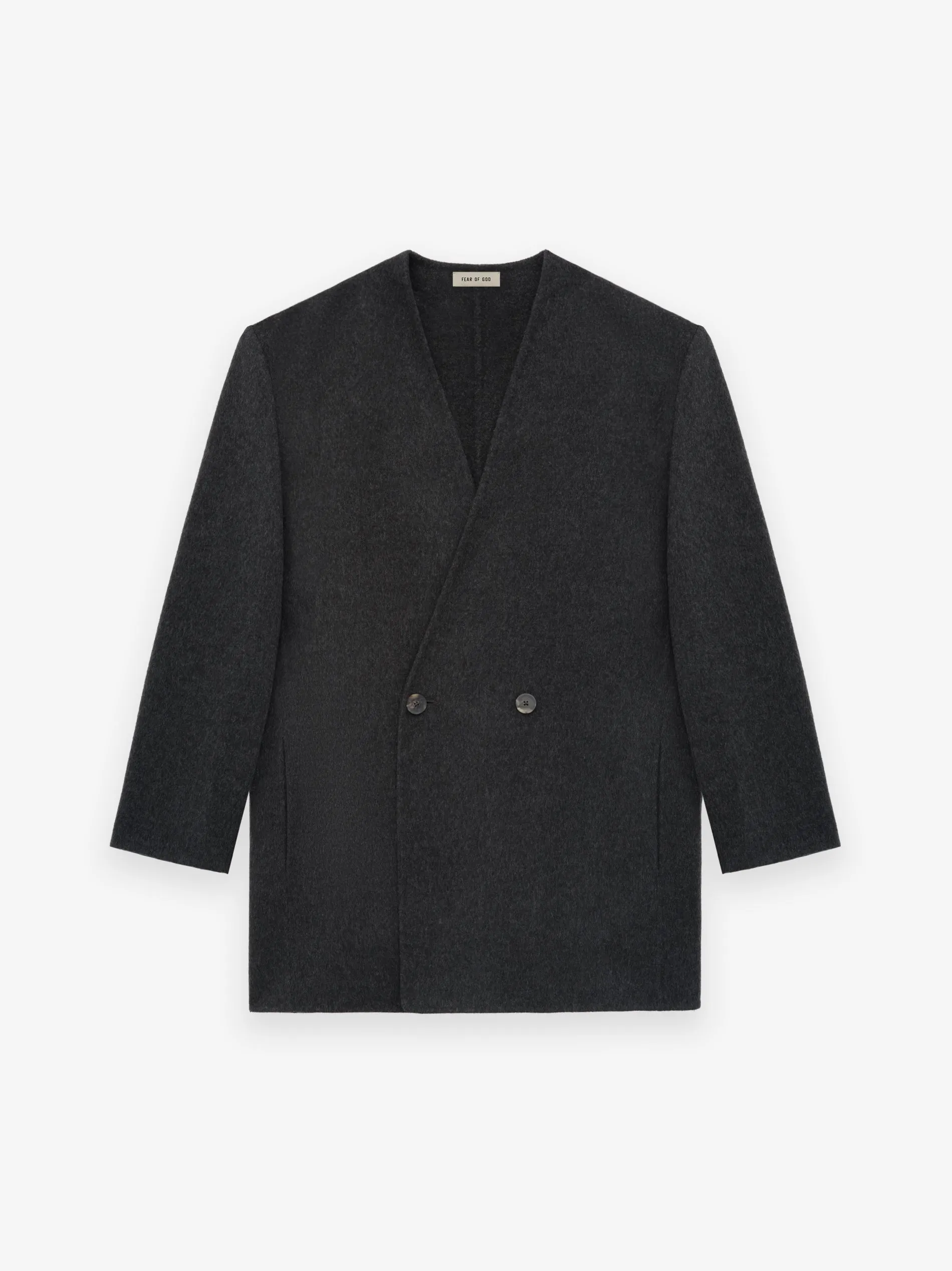 Brushed Wool Cashmere Lapelless Blazer sold by Fear of God