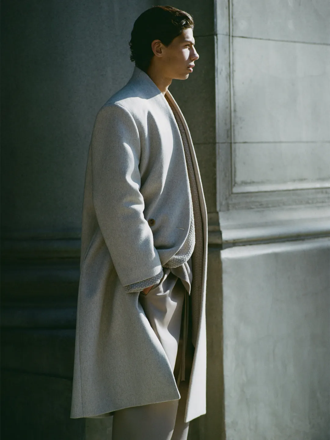 Military Wool Lapelless Coat sold by Fear of God