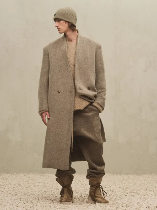 Alpaca Herringbone Lapelless Coat made by Fear of God