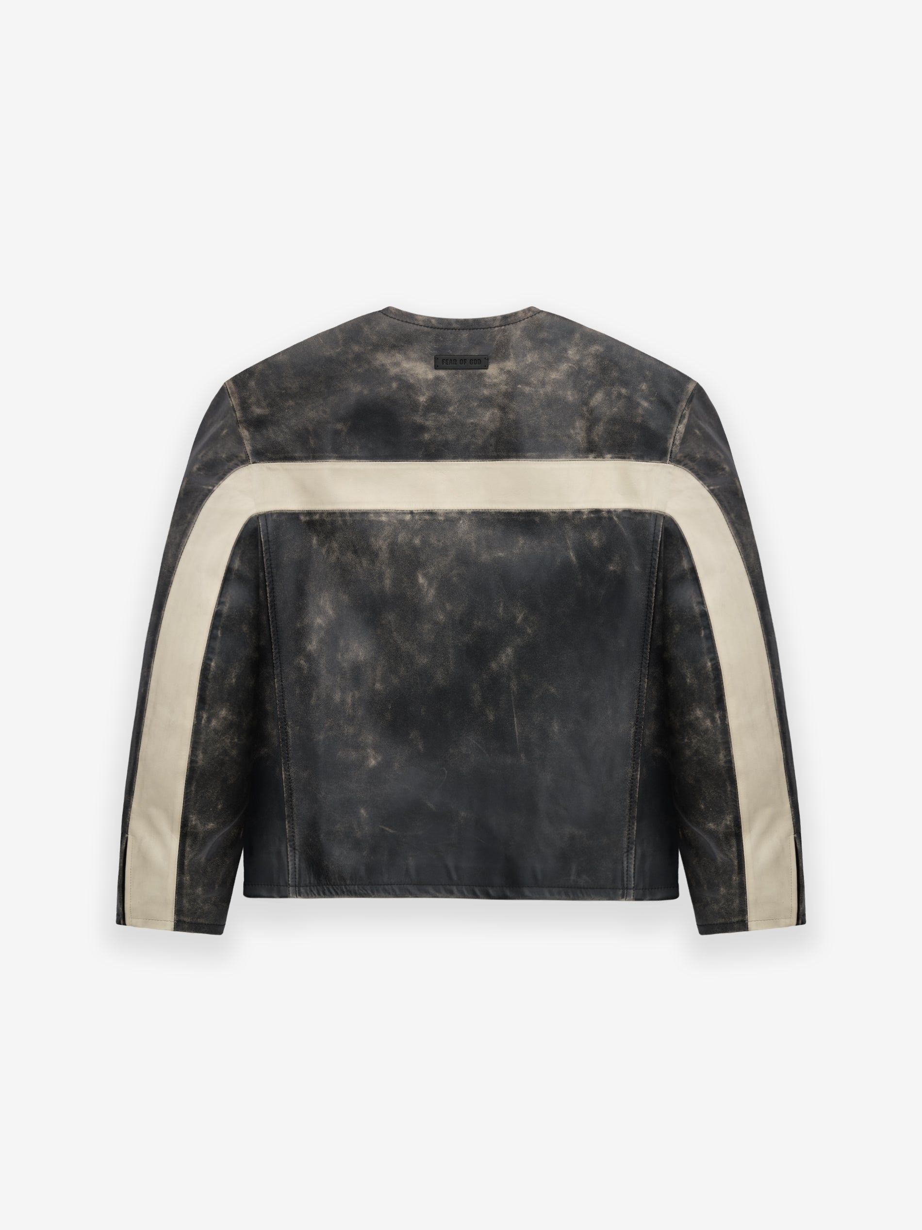 Vintage Leather Moto Collarless Jacket sold by Fear of God product image thumbnail 2