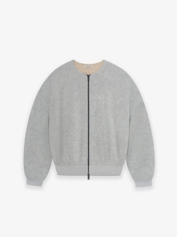 Double-Faced Wool Cashmere Collarless Bomber sold by Fear of God