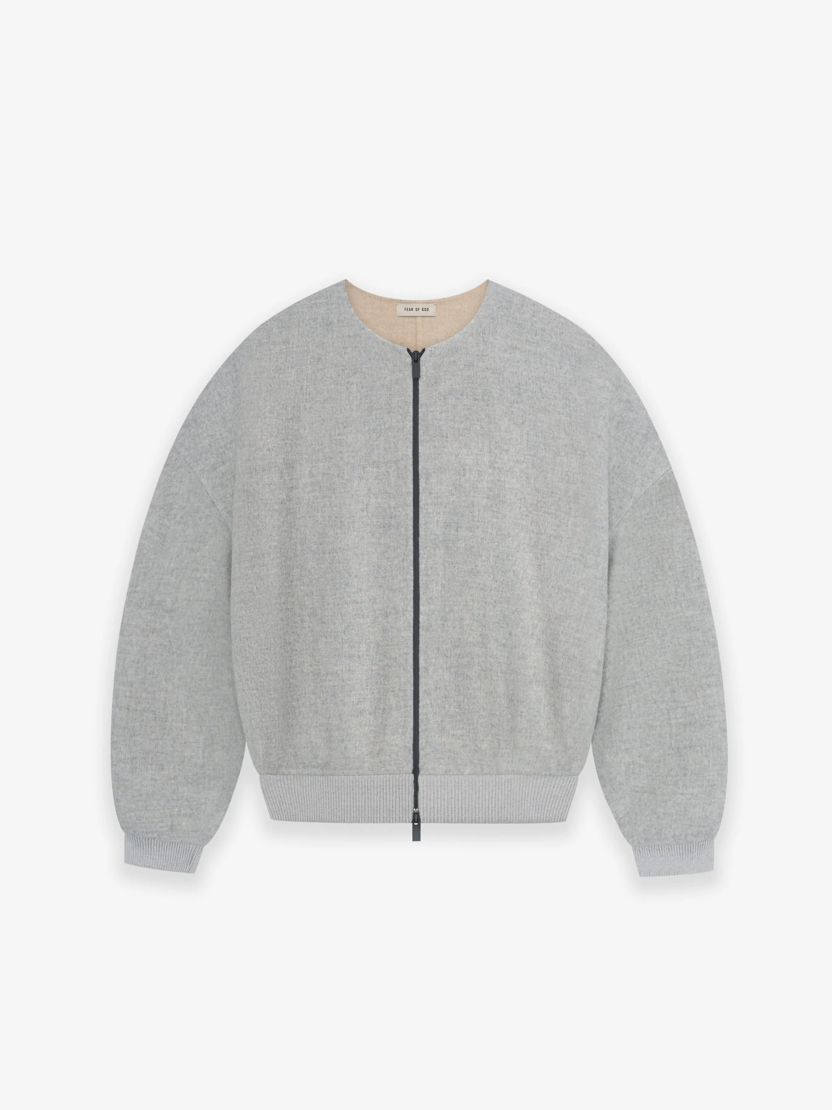 Double-Faced Wool Cashmere Collarless Bomber sold by Fear of God