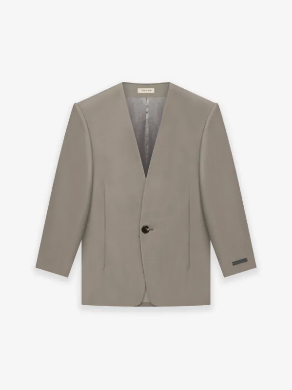 Wool Mohair Lapelless Jacket sold by Fear of God