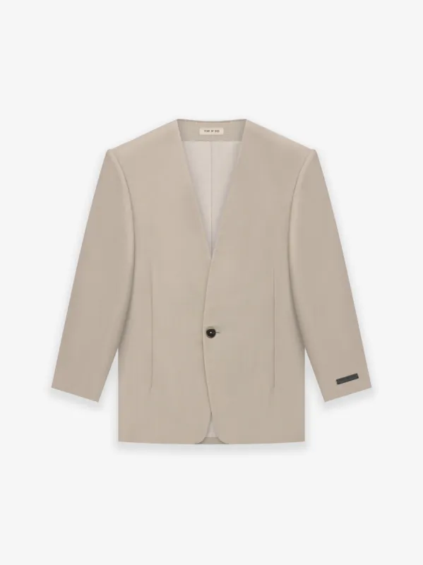 Wool Mohair Lapelless Jacket sold by Fear of God