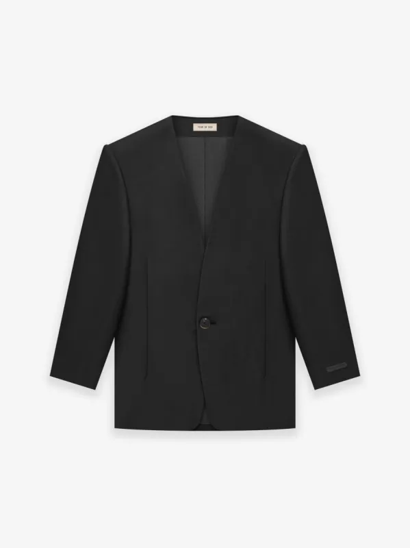 Wool Mohair Lapelless Jacket sold by Fear of God