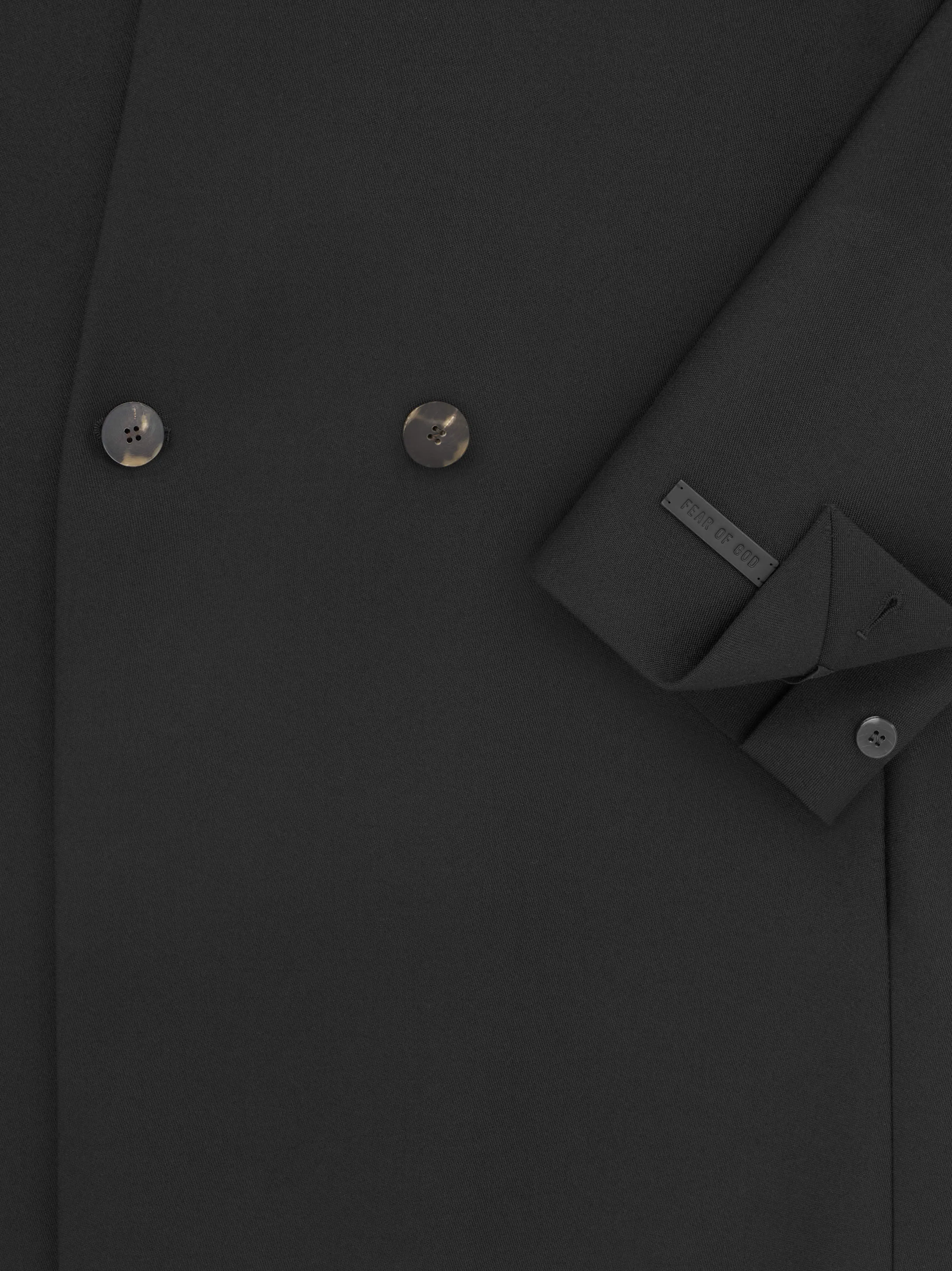 Wool Gabardine Double Breasted Lapelless Blazer sold by Fear of God product image thumbnail 3