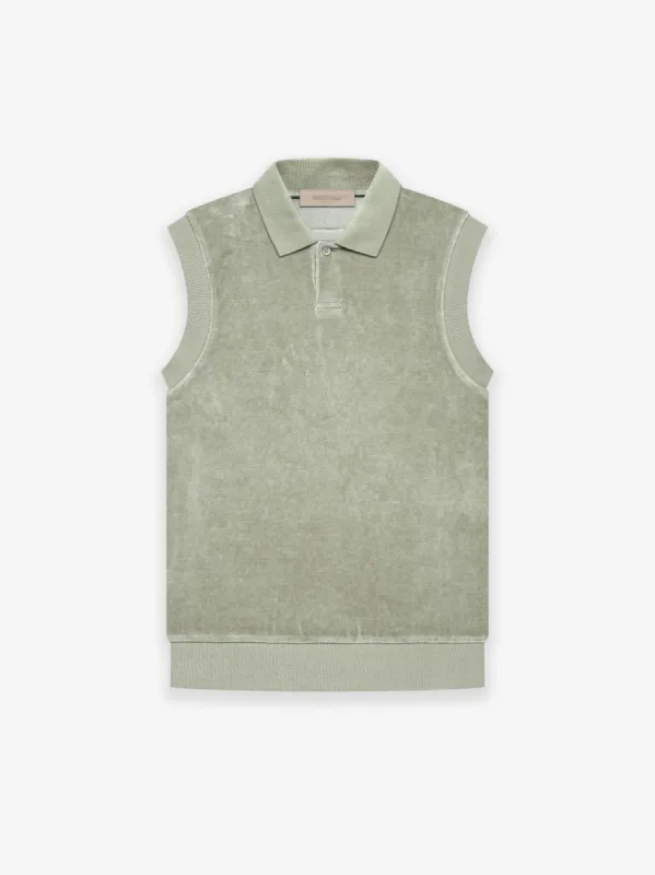Womens Velour Sleeveless Polo made by Fear of God
