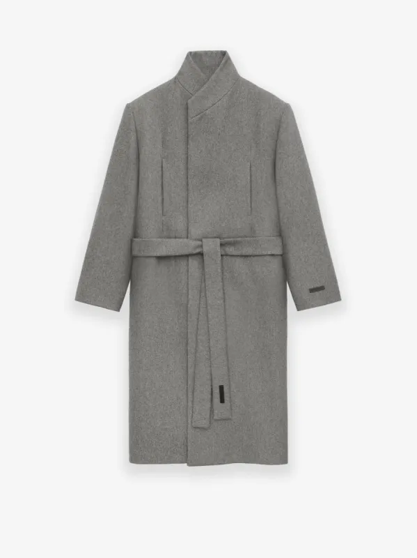 Melange Wool Stand Collar Overcoat sold by Fear of God