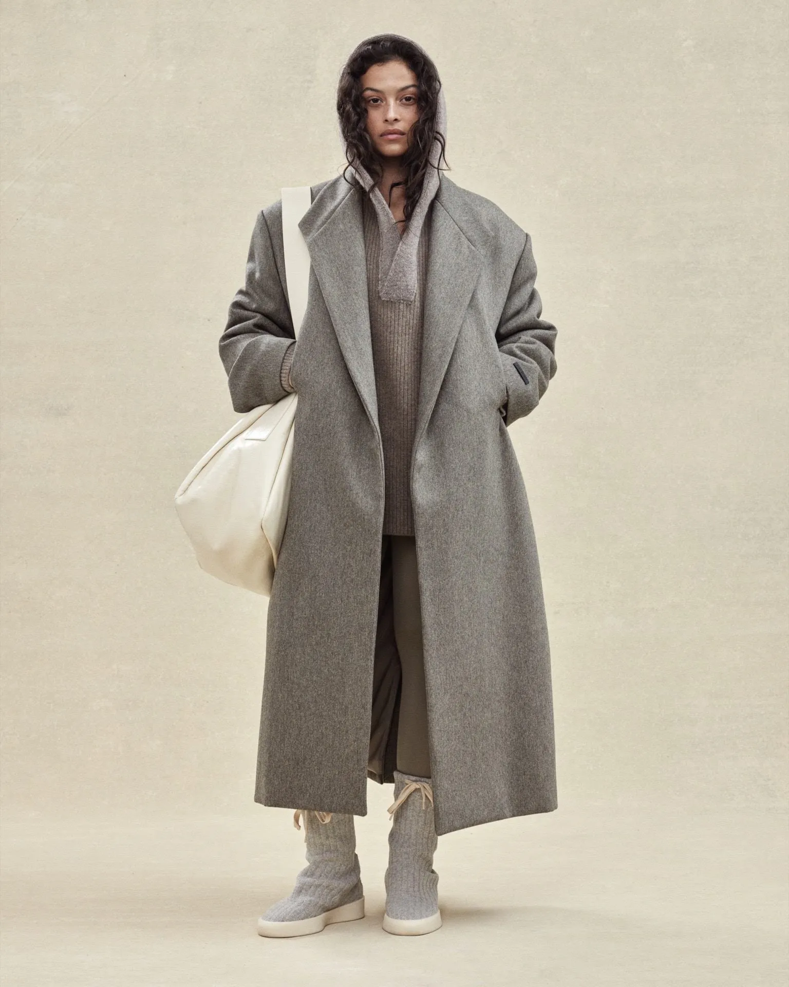 Melange Wool Stand Collar Overcoat sold by Fear of God product image thumbnail 5